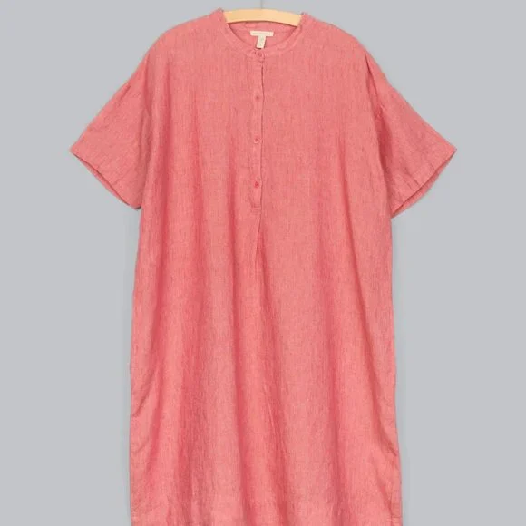 linen tea length dresses Heirloom Linen Dress in Tawny Port main image 1